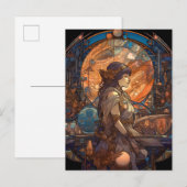 Science Fiction Fantasy Sci-Fi Art Nouveau Lady Postkarte (Vorne/Hinten)