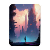 Science Fiction Futuristic City Magnet (Vertikal)
