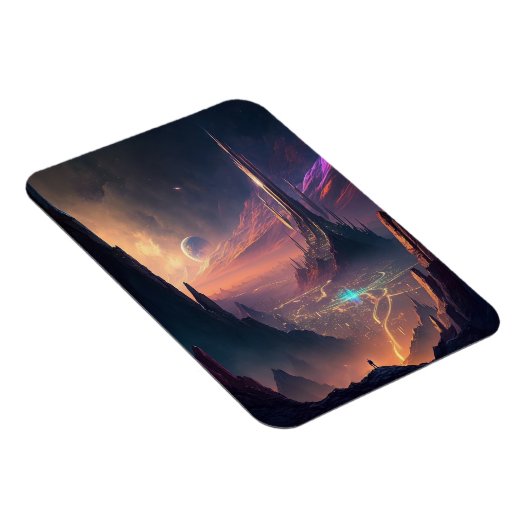 Science Fiction Futuristic City Magnet (Rechte Seite)