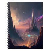 Science Fiction Futuristic City Notebook Notizblock (Vorderseite)