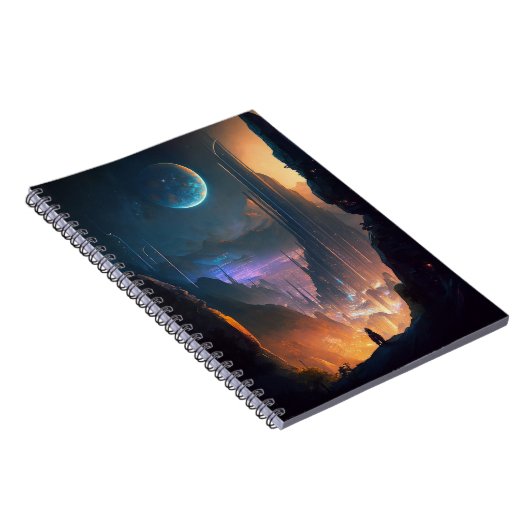 Science Fiction Futuristic City Notebook Notizblock (Rechte Seite)