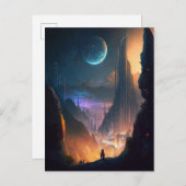 Science Fiction Futuristic City Postcard Postkarte (Vorne/Hinten)