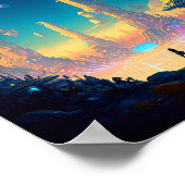 Science Fiction Futuristic City Poster (Ecke)