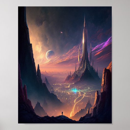 Science Fiction Futuristic City Poster (Vorne)