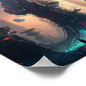 Science Fiction Futuristic City Poster (Ecke)