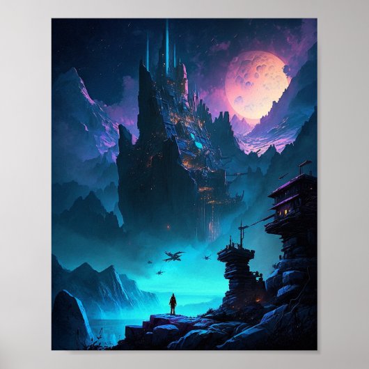 Science Fiction Futuristic City Poster (Vorne)