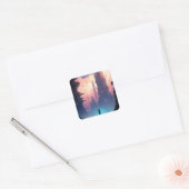 Science Fiction Futuristic City Quadratischer Aufkleber (Umschlag)