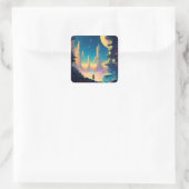 Science Fiction Futuristic City Square Sticker (Tasche)