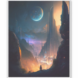 Science Fiction Futuristic City Sticker