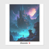 Science Fiction Futuristic City Sticker (Blatt)