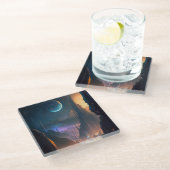 Science Fiction Futuristic City Untersetzer (Schrägansicht)