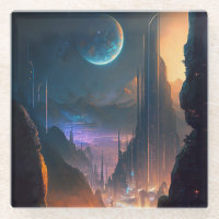 Science Fiction Futuristic City Untersetzer