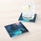 Science Fiction Futuristic City Untersetzer (Schrägansicht)