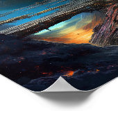 Science Fiction Futuristische Weltraumstadt Poster (Ecke)