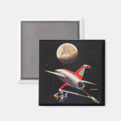 Science Fiction Galaxy Raumschiff Astronauten Mars Magnet (Vorderseite/Rückseite)