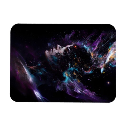 Science Fiction Head Space Explosion Astronomie Magnet (Horizontal)