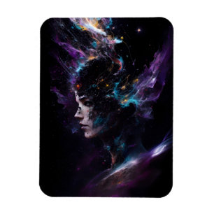 Science Fiction Head Space Explosion Astronomie Magnet