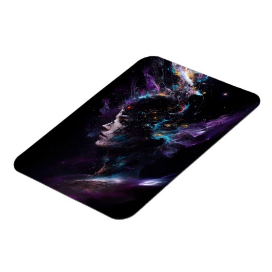 Science Fiction Head Space Explosion Astronomie Magnet (Linke Seite)