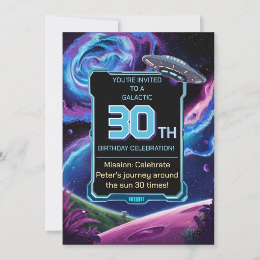 Science Fiction Party Sci Fi Galactic 30. Einladung (Vorderseite)