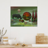 Science-Fiction-Plakat "Pushing the limits" Poster (Küche)