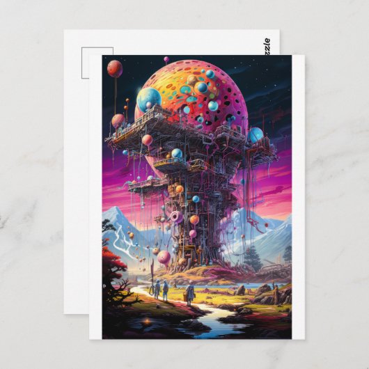 Science Fiction Postkarte (Vorne/Hinten)