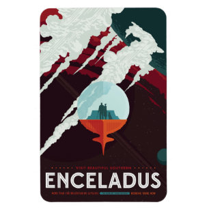 Science-Fiction-Reise-Werbung, Mond Enceladus Magnet