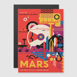 Science-Fiction-Reise-Werbung, Planet Mars Magneteinladung