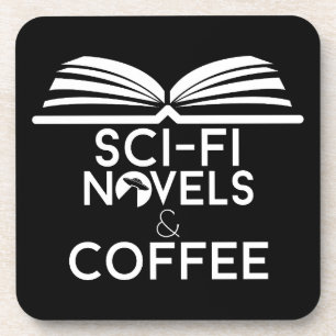 Science-Fiction-Romane und Kaffee Getränkeuntersetzer