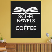 Science Fiction Romane und Kaffee Leinwanddruck (Insitu (Wohnzimmer))