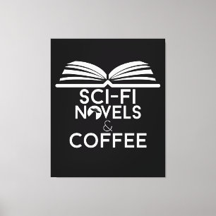 Science-Fiction-Romane und Kaffee Leinwanddruck