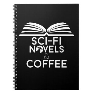 Science Fiction Romane und Kaffee Notizblock