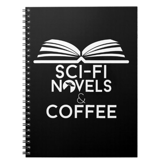 Science Fiction Romane und Kaffee Notizblock (Vorderseite)