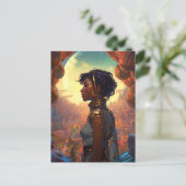 Science Fiction Schwarze Frau Afrofuturismus Postkarte (Stehend Vorderseite)