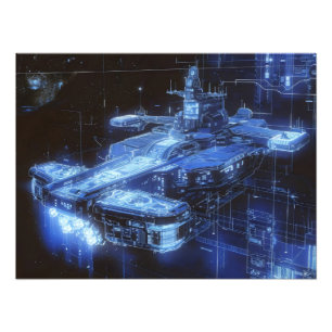 Science Fiction Ship Blueprint Fotodruck