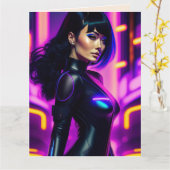 SCIENCE FICTION SKINTIGHT LEDER FRAU GEBURTSTAG C KARTE (Gelbe Blume)