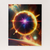 Science Fiction Sphere Bursts im Planetenereignis Puzzle (Vertikal)