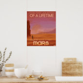 Science Fiction Vintage Mars Urlaub Illustration Poster (Küche)