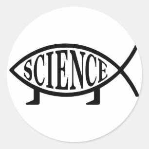 Science Fish Runder Aufkleber