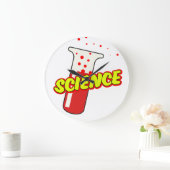 Science Flask Cartoon Große Wanduhr (Zuhause)