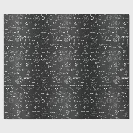 Science Formula Blackboard Wrapping Paper Geschenkpapier (Flach)