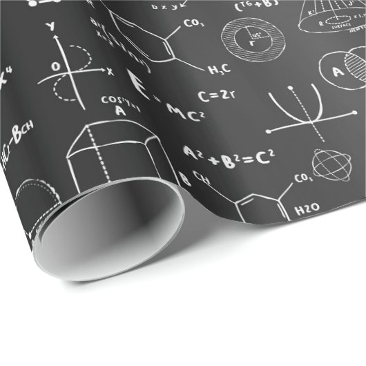 Science Formula Blackboard Wrapping Paper Geschenkpapier (Rolleneckpunkt)