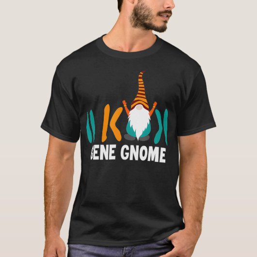 Science Funny Gene Gnome T-Shirt (Vorderseite)