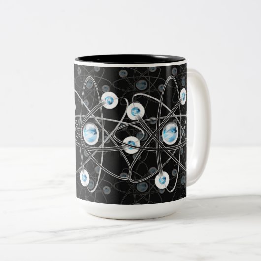 Science Geek Atom Symbol Black Tasse (VorderseiteRechts)