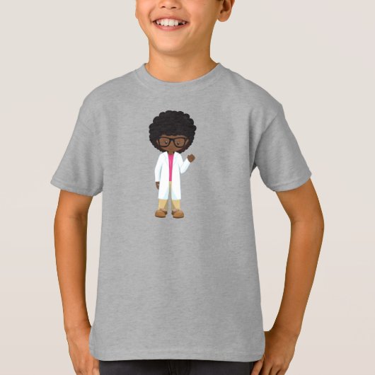 Science Girl, Afrikanisches Mädchen, Wissenschaftl T-Shirt (Vorderseite)