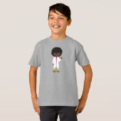 Science Girl, Afrikanisches Mädchen, Wissenschaftl T-Shirt (Vorne ganz)