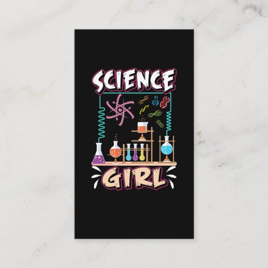 Science Girl Chemistry Laboratory Scientist Visitenkarte (Vorderseite)