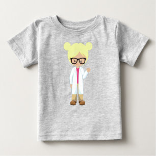 Science Girl, Scientist, Niedlich Girl, Blonde Hai Baby T-shirt