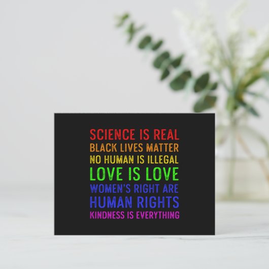 Science Human Rights Liebe Kindness Pride Gift Postkarte (Stehend Vorderseite)