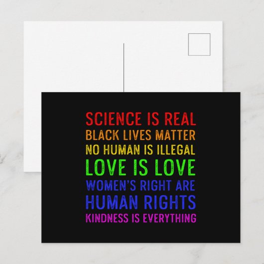 Science Human Rights Liebe Kindness Pride Gift Postkarte (Vorne/Hinten)
