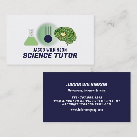 Science Icons, Science Tutor, Lehrer Visitenkarte (Vorne/Hinten)